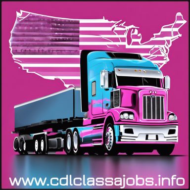 Colorful truck in front of a stylized map of the USA with a website link below.